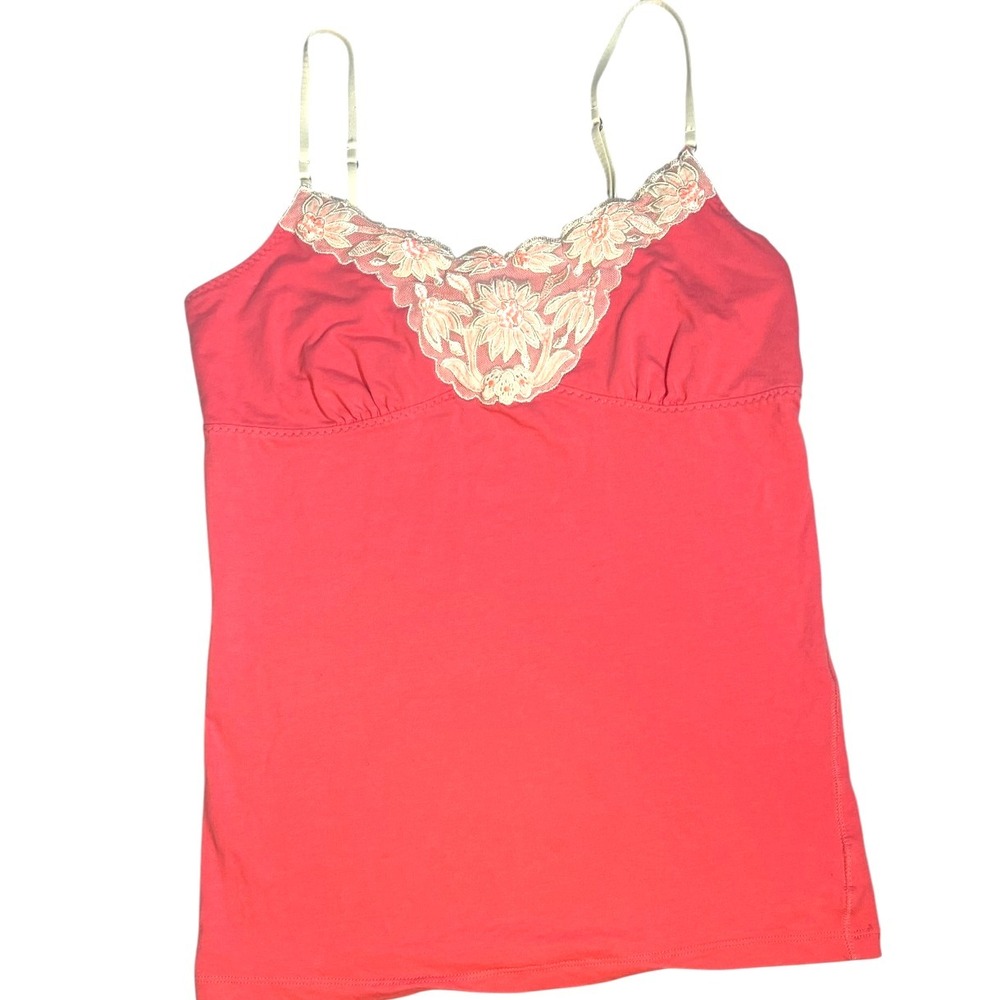 American Eagle Women's Lace Trim Cami Top Pink Y2K Coquette Camisole Tank M‎